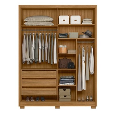 Guarda Roupa Casal 2 Portas com Espelho Ripado 3 Gavetas Colorado off White Cod 683.003 Guarda Roupa Casal 2 Portas com Espelho Ripado 3 Gavetas Colorado off White Cod 683.003